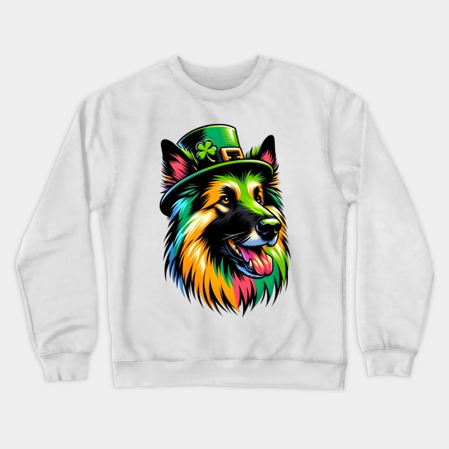 Belgian Tervuren Celebrates Saint Patrick's Day Crewneck Sweatshirt by ArtRUs